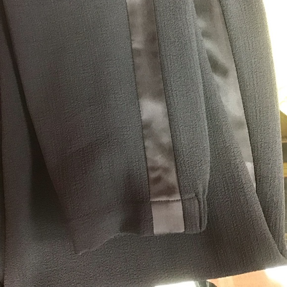 NWT Rebecca Taylor Pull On Pant Stormy Grey 0 Elastic Waistband Tuxedo strip on - Picture 3 of 6